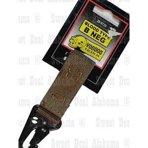 VooDoo Tactical Blood Type Keychain, B NEG (B NEGATIVE), Coyote, Snaphook